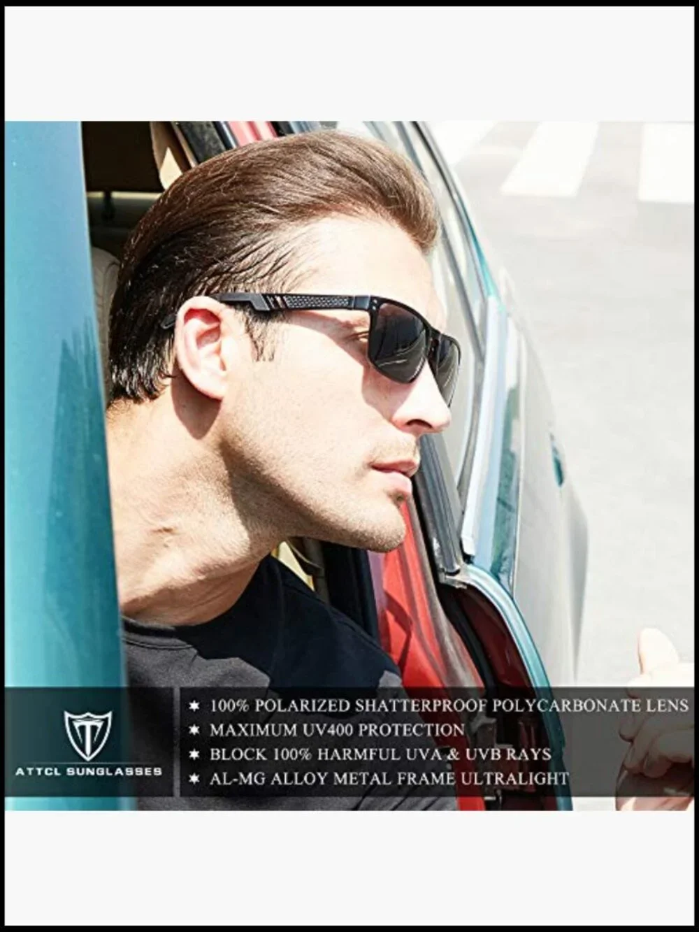 Classic Square AL-MG Metal Frame Polarized Sunglasses for Driving